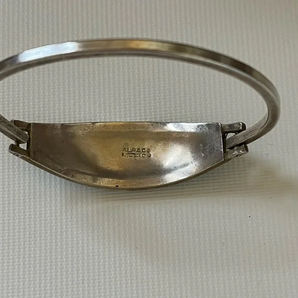 Taxco México Beautiful Vintage Flower Inlay Bracelet - Picture 3 of 7